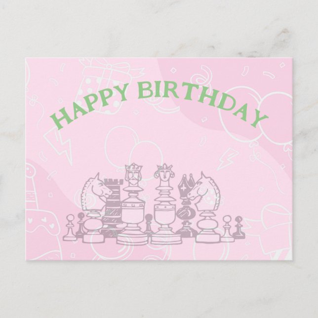 Glücklicher Schach-Geburtstag Postkarte (Vorderseite)