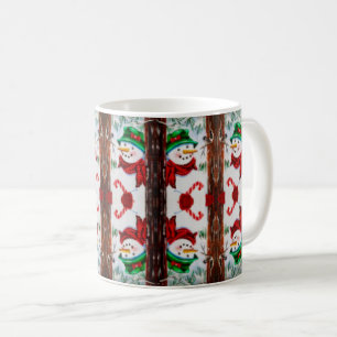 Glücklicher Schneemann-Collage-Becher Tasse