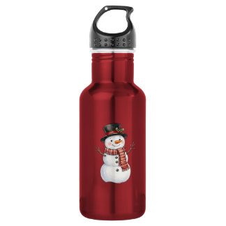 Glücklicher Schneemann Edelstahlflasche