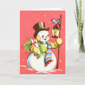 Glücklicher Schneemann Feiertagskarte