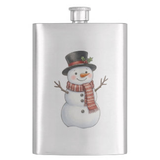Glücklicher Schneemann Flachmann