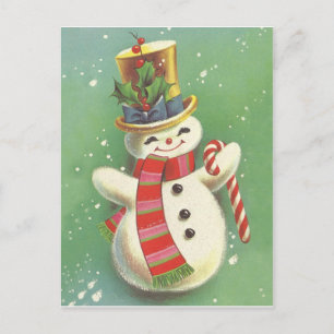 Glücklicher Schneemann Postkarte