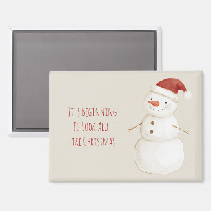 Glücklicher Schneemann Santa Hut Weihnachten Magnet