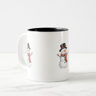 Glücklicher Schneemann Zweifarbige Tasse
