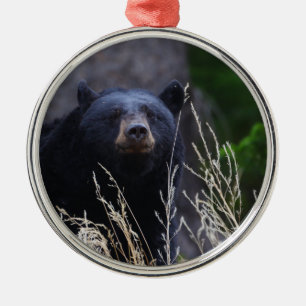 glücklicher schwarzer Bär Ornament Aus Metall