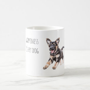 Glücklicher schwarzer Cremehund  Kaffeetasse