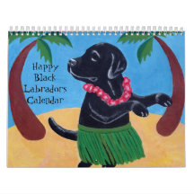 Glücklicher schwarzer Labradors Kalender B 2018