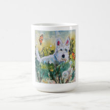 Glücklicher Scottie auf einem Feld