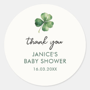Glücklicher Shamrock St. Patrick's Day Baby Shower Runder Aufkleber