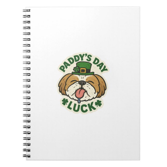 Glücklicher Shih Tzu am St. Patrick's Day Notizblock (Vorderseite)