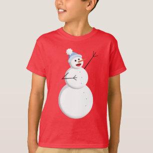 Glücklicher singenSchneemann scherzt dunkle lange T-Shirt