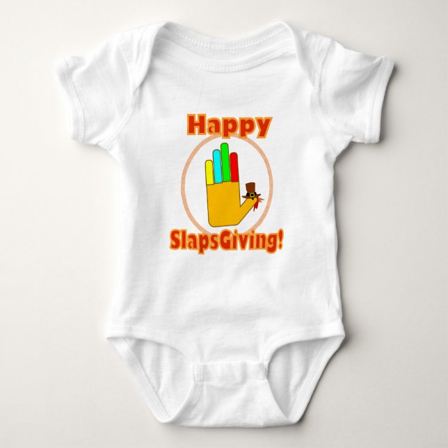 Glücklicher Slapsgiving Entwurf Baby Strampler (Vorderseite)