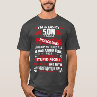 Glücklicher Sohn des Vaters der Polizei stolz Poli T-Shirt