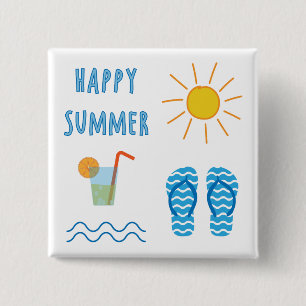 Glücklicher Sommer Button
