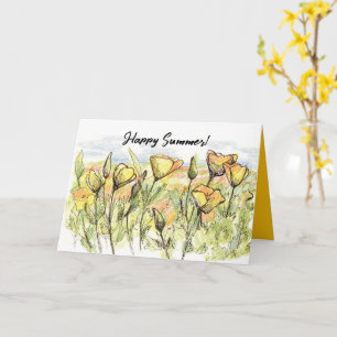 Glücklicher Sommer Kalifornische Klatschmohn Wildb Karte