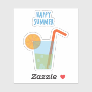 Glücklicher Sommer-Kontaktsticker mit Cocktail Aufkleber