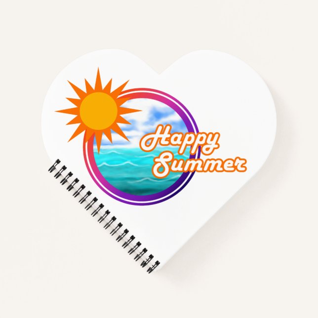 Glücklicher Sommer Meereskreis Notizbuch (Vorderseite)