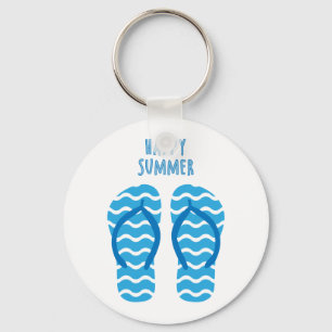 Glücklicher Sommer-Schlüsselanhänger mit Flip Flop Schlüsselanhänger