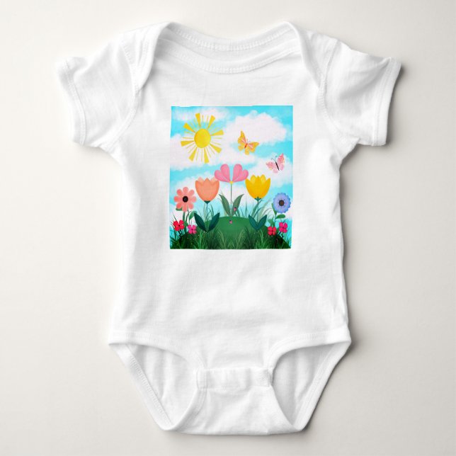 Glücklicher Sommertag Baby Strampler (Vorderseite)