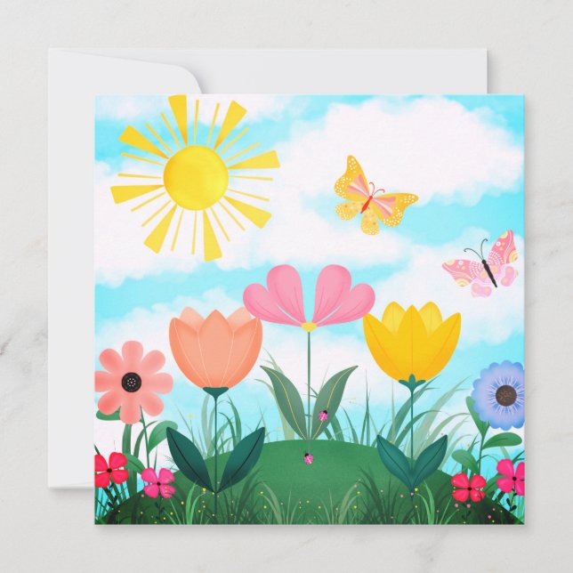 Glücklicher Sommertag Einladung (Vorderseite)