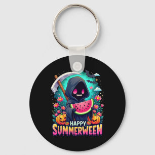 Glücklicher Sommerween-Skelett-Jack-o-Laterne Somm Schlüsselanhänger