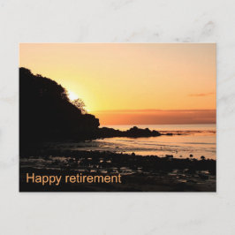 Glücklicher Sonnenuntergang im Ruhestand in Schott Postkarte