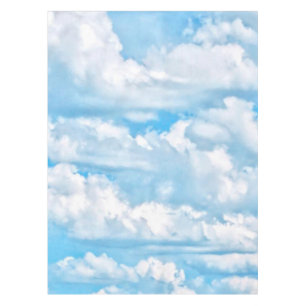 Glücklicher sonniger Wolken-Blau-Hintergrund Tischdecke