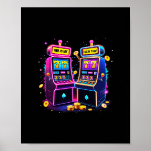 Glücklicher Spielautomaten Casino Glücksspiel Lieb Poster