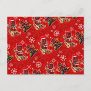 Glücklicher Spielzeugroboter Feiertagspostkarte