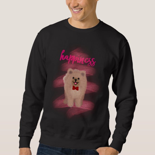 Glücklicher Spitz Sweatshirt (Vorderseite)