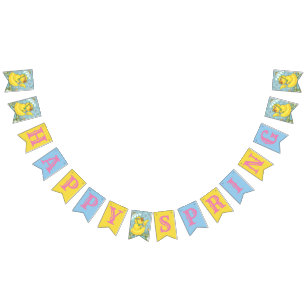 GLÜCKLICHER SPRING BABY CHICK BUNTING BANNER indiv