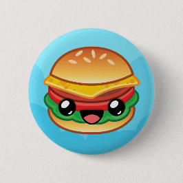 Glücklicher Sprungburger Button