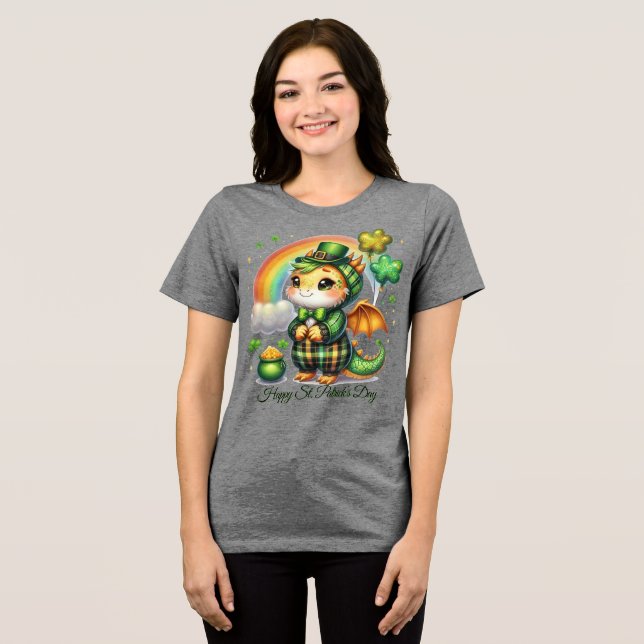 Glücklicher St. Patrick Frauen- Tri-Blend Shirt (Vorderseite voll)