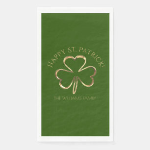Glücklicher St. Patrick Grün und Gold Kleeblatt Sh Serviette