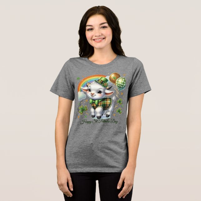 Glücklicher St. Patrick’s Damen Tri-Blend Shirt (Vorderseite voll)