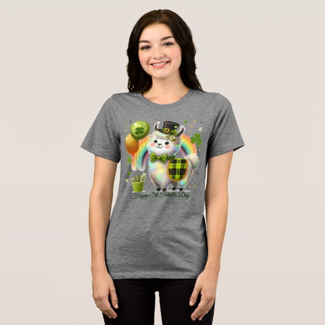 Glücklicher St. Patrick’s Damen Tri-Blend Shirt (Vorderseite voll)