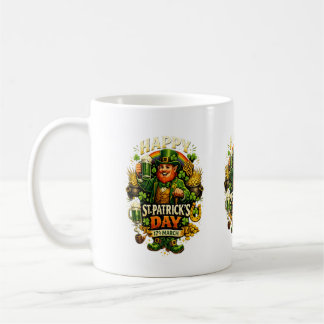 Glücklicher St. Patrick’s Day Grüner Shamrock Bech Kaffeetasse
