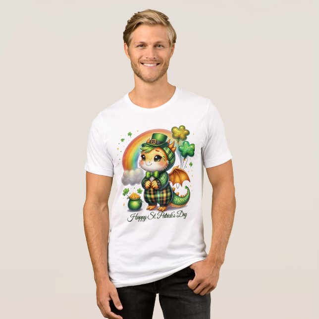 Glücklicher St. Patrick’s Herren  Tri-Blend Shirt (Vorderseite voll)