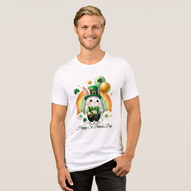 Glücklicher St. Patrick’s Herren  Tri-Blend Shirt (Vorderseite voll)