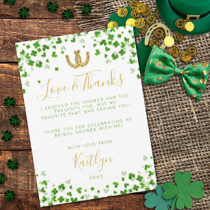 Glücklicher St. Patrick's Day Brautjungfernparty Dankeskarte