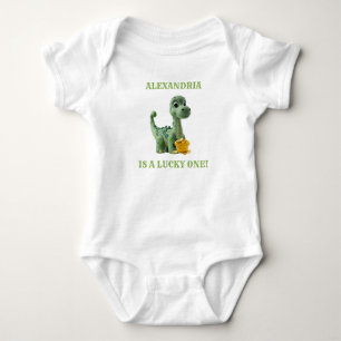 Glücklicher St. Patrick's Day Dinosaur Bodysuit Baby Strampler