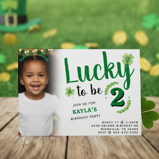 Glücklicher St. Patrick's Day Foto Kinder Geburtst Einladung