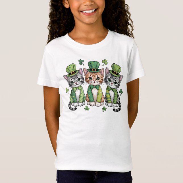 Glücklicher St. Patrick's Day Kätzchen-47474 T-Shirt (Vorderseite)