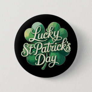 Glücklicher St. Patrick's Day Vintage-Typografie Button