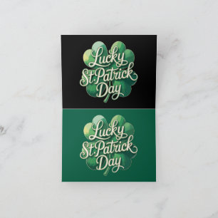 Glücklicher St. Patrick's Day Vintage-Typografie V Dankeskarte