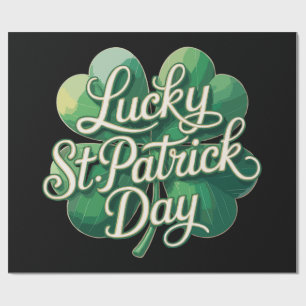 Glücklicher St. Patrick's Day Vintage-Typografie V Geschenkpapier