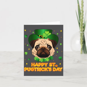 Glücklicher St. Patricks Pugtricks Tag Irischer Pu Karte