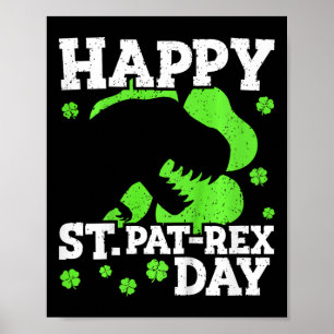 Glücklicher St. Patricks Tag Dinosaurier T-Rex Jun Poster