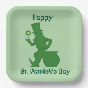 GLÜCKLICHER ST. PATRICK'S TAG LEPRECHAUN PAPPTELLER