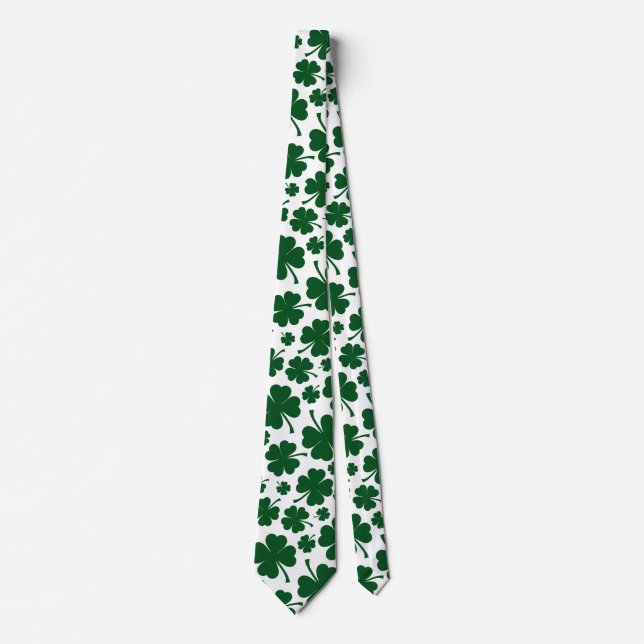 Glücklicher St. Patricks-Tag Vierblattklee  Krawatte (Vorderseite)